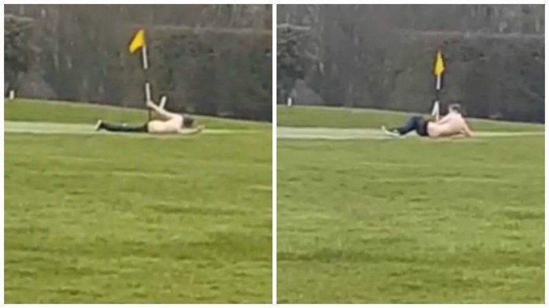 Мужчину застали за занятием любовью с лункой на поле для гольфа
