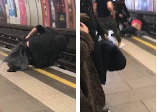 Двое пьяных падают под поезд лондонского метро: пассажиры сняли это на видео