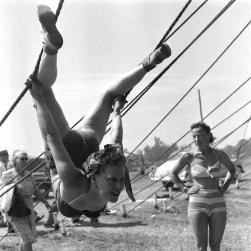 11. Тренировка цирка "Ringling Brothers" в 1949 году