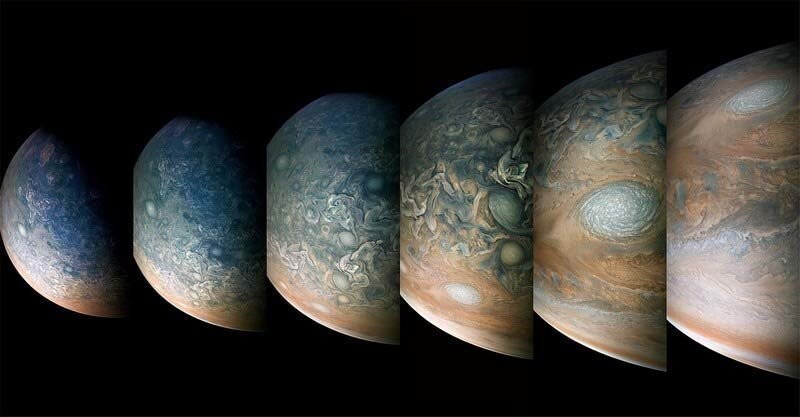 Зонд «Юнона» сделал новые величественные фотографии Юпитера и Большого Красного Пятна
