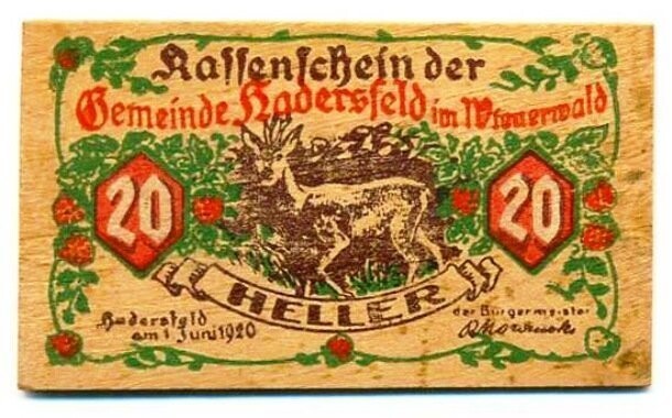 Деревянные банкноты Германии