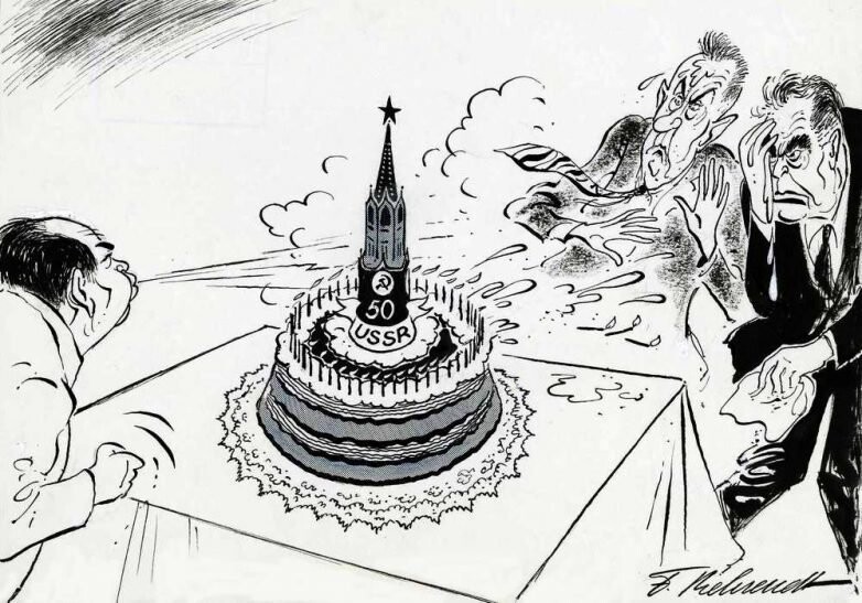 Карикатуры на Брежнева и советских руководителей в иностранной прессе