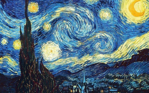 …наблюдай "ожившие" звезды на картине "Звёздная ночь" ван Гога!
