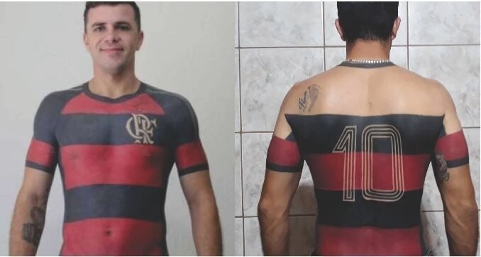 Житель Бразилии набил татуировку футболки любимой футбольной команды