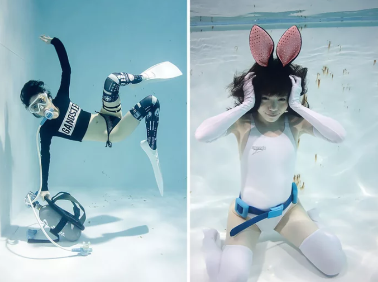 Новая мода на чулки для подводной съёмки сводит с ума японских мужчин