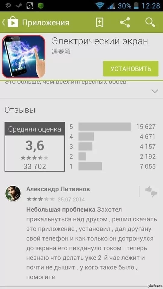 Забавные отзывы в Google Play