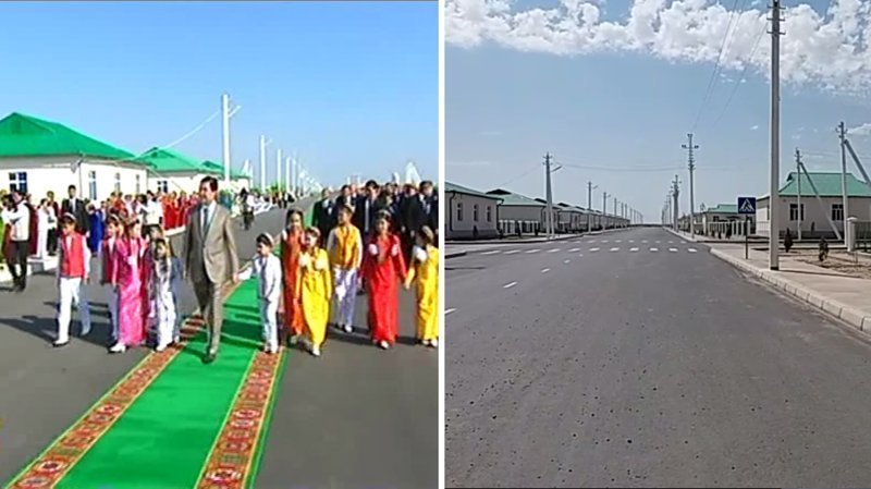 Туркменская деревня когда президент там, и когда его нет 