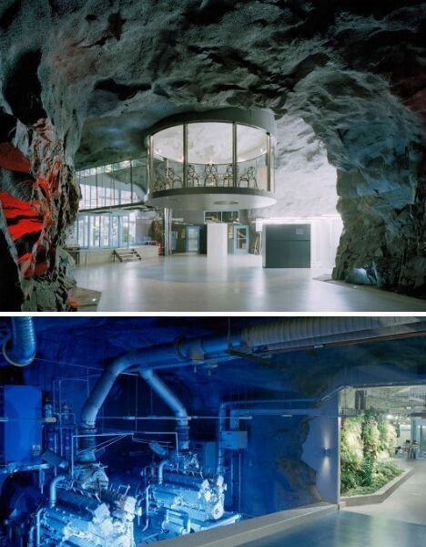 Начнем с действующих бункеров. Современный центр обработки данных Wikileaks, созданный из бункера Второй Мировой. Он находится на глубине 30 метров под землей, а точнее под гранитными скалами стокгольмского парка Вита Берг.