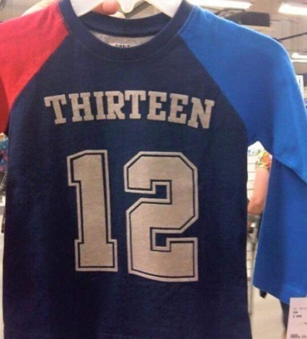 11. Майка с надписью "Тринадцать". Ну, почти угадали