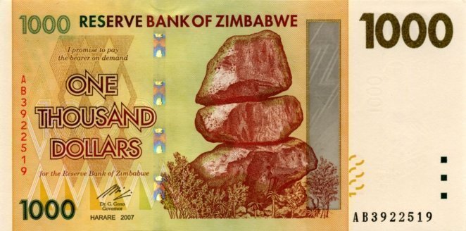 Оригинальный зимбабвийский доллар