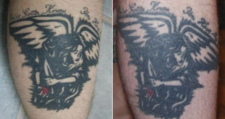 Совершенная новая татуировка и она же спустя 10 лет