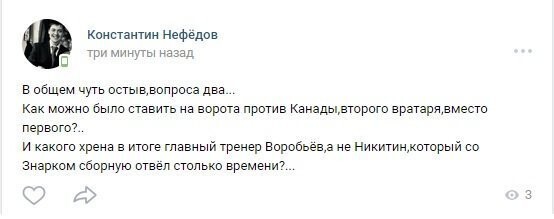 Но (без этого никуда) нашлись и те, кто все-таки указал на слабые стороны сборной России по хоккею