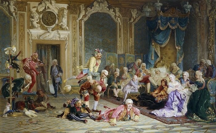 Шуты при дворе императрицы Анны Иоанновны. В. Якоби, 1872 год.