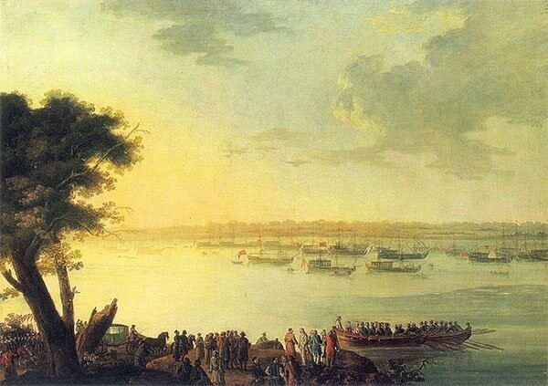 Я. Плерщ. Отправление Екатерины II из Канева в 1787 году