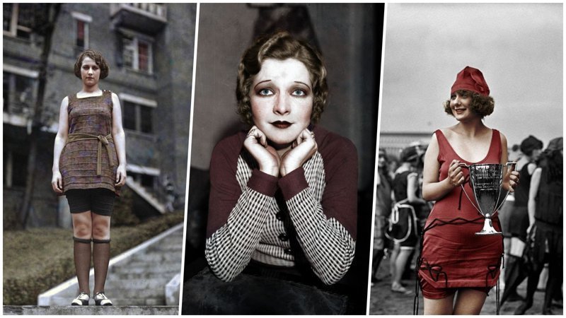 Цветные фотографии победительниц конкурсов красоты 1920-х годов