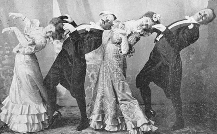 Гости на вечеринке танцуют кекуок, 1890 год