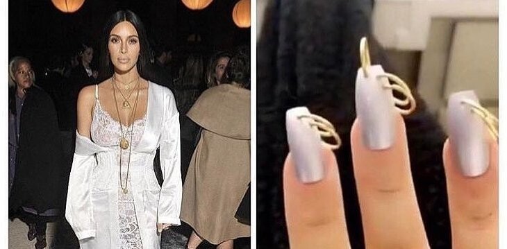 Кардашьян ввела моду на ногти с кольцами. Удобно ей?