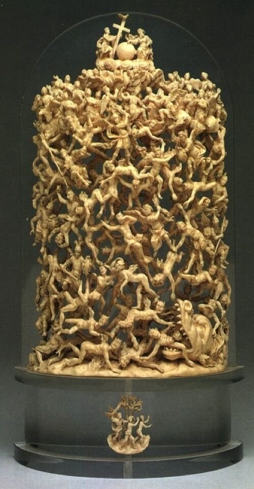 Fall of the Rebel Angels, Неаполь, начало 18 века, слоновая кость - Музей искусств Нельсона Аткинса, Канзас-Сити, Миссури