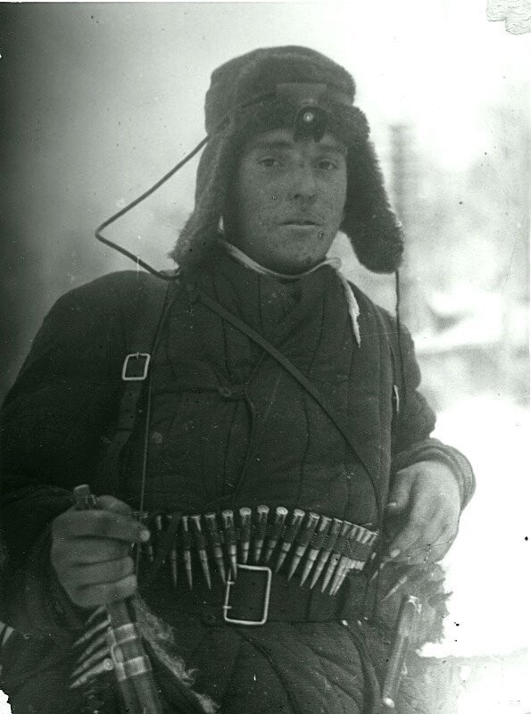 Портрет советского сапера в период битвы за Москву. январь 1942.