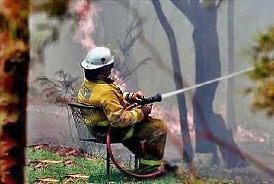 Кстати, знаете обязательный атрибут пожарника? Верно: хороший садовый инвентарь