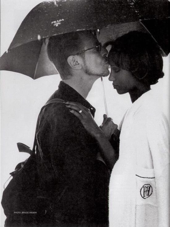 Дэвид Боуи с женой Иман, ЮАР, 1990-е