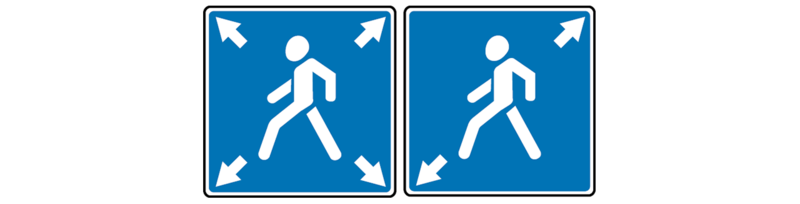 Знак диагонального пешеходного перехода