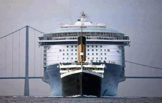 «Титаник» в сравнении с современным круизным лайнером
