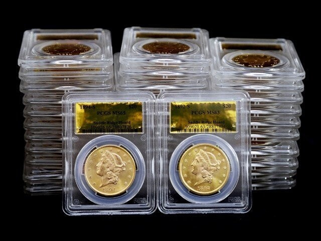 Сегодня каждая из этих монет упакована в прозрачный чехол с сертификатом на золотой фольге, где указан монетный двор (Сан-Франциско), год выпуска и принадлежность к кладу «Saddle Ridge Hoard» 