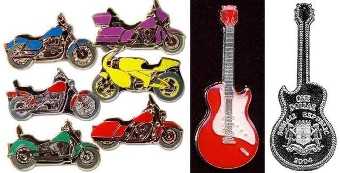 Необычные формы - гитары, мотоциклы, автомобили, монеты в форме конопли, пирамиды