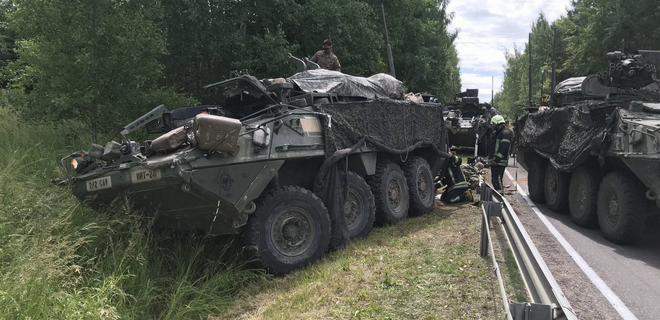 В Литве снова авария с техникой НАТО,  бронетранспортер США врезался в дерево