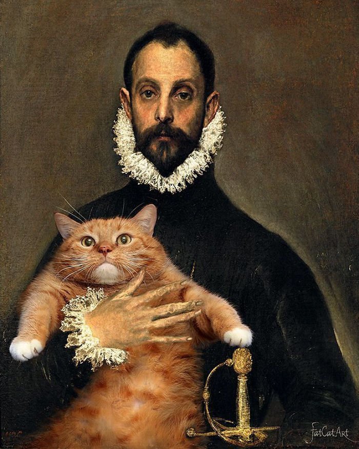 30 известных картин, где главной фигурой удачно вписался рыжий толстый кот