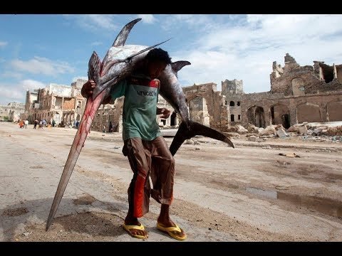 Здоровенные морские монстры на рынке в столице Сомали 