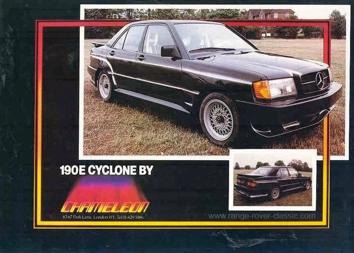 Для самой младшей модели 190E ателье Chameleon предлагало комплект доработок Cyclone. Он также получился слишком смелым для консервативных владельцев таких автомобилей.