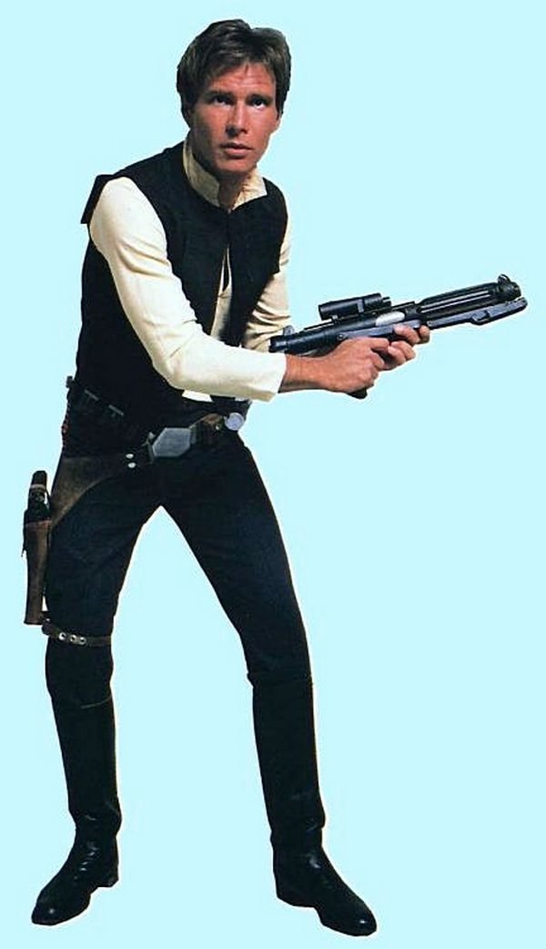 Харрисон Форд, как Хан Соло в «Звездных войнах», 1977 год.