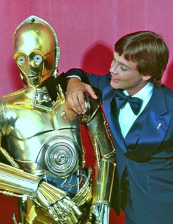 C-3PO и Mark Hamill, 1977.