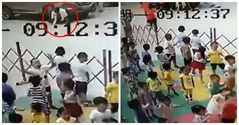 Китаянки вручную подняли внедорожник, чтобы освободить мужчину: видео
