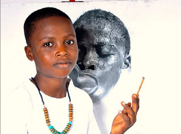 Африканский мальчик стал профессиональным художником в 8 лет