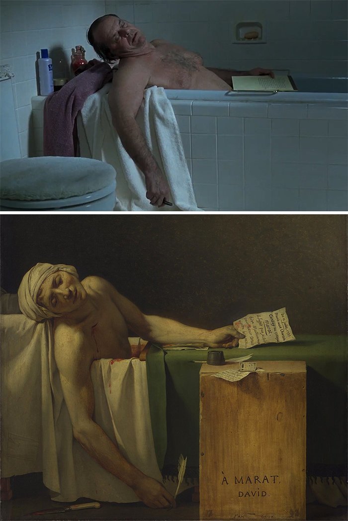 4. Фильм: "О Шмидте" (Александр Пэйн, 2002). Картина: "Смерть Марата" (Жак-Луи Давид, 1793)