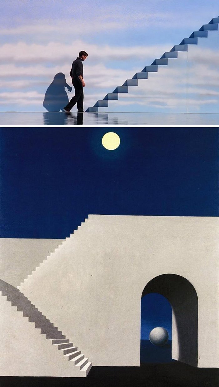 15. Фильм: "Шоу Трумана" (Питер Уир, 1998). Картина: "Архитектура при свете луны" (Рене Магритт, 1956)