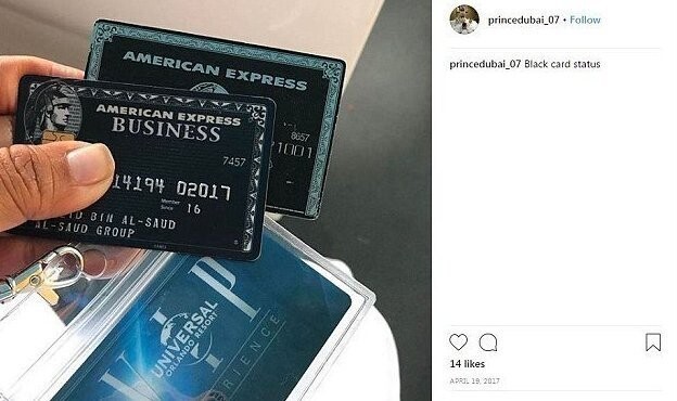 Instagram* PrinceDubai_07 пестрил фотографиями черных карт American Express, драгоценностями и часами Rolex