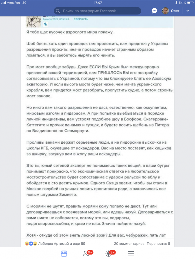 Еду я по Крымскому мосту и думаю, «когда же он развалится»