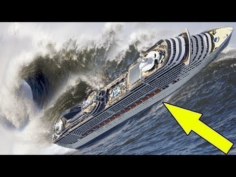 Смотрите, какой ужас творится на круизном лайнере во время шторма! 