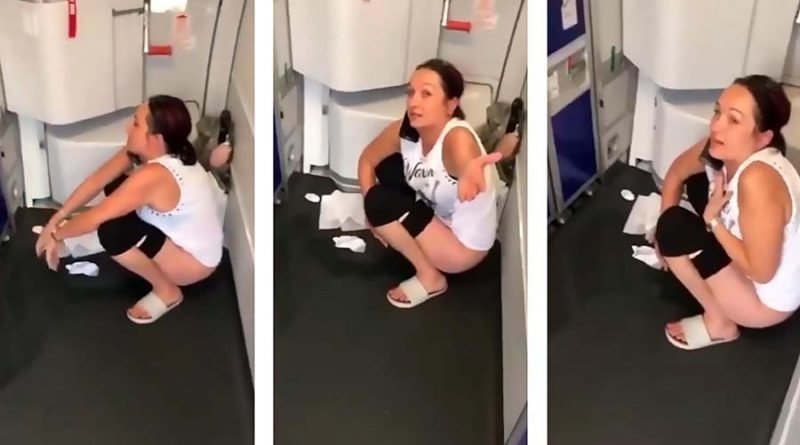 Женщина сходила в туалет прямо в салоне самолёта