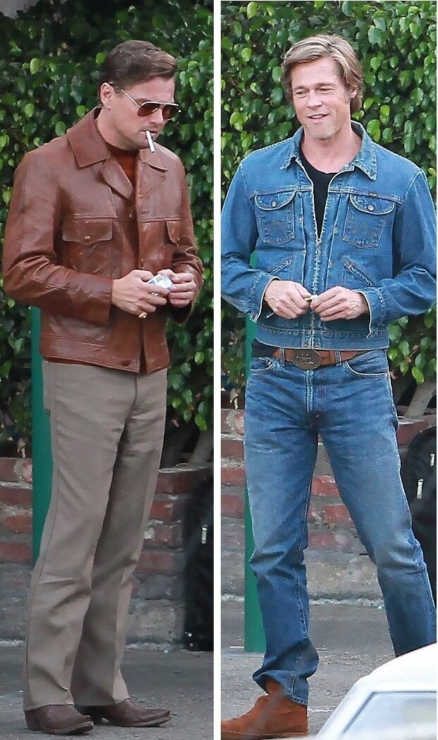 Питт и  Ди Каприо на время съемок облачились в винтажные костюмы в стиле 60-х