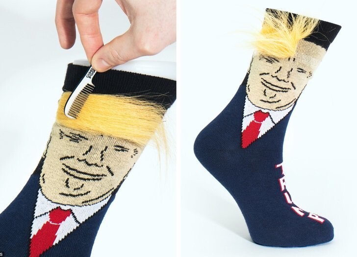 Носки с Дональдом Трампом, которому даже можно укладывать волосы