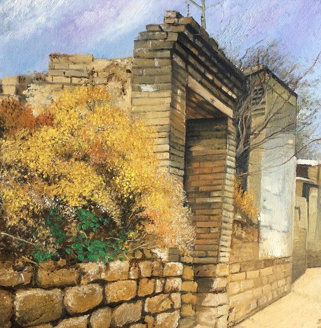Одна из самых любимых работ Чжан - "Парадный вход в мой дом". На ней изображен дом, в котором в молодости жил ее отец