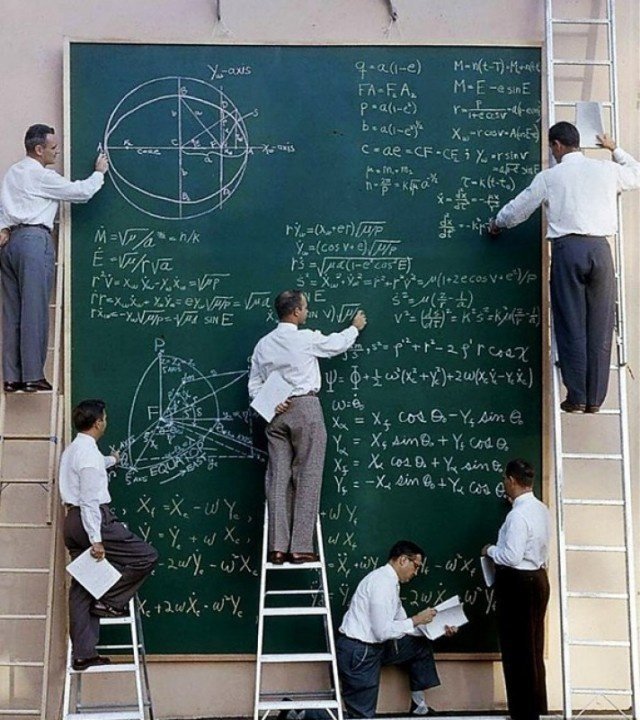 Ученые НАСА и их знаменитая доска для вычислений, 1961