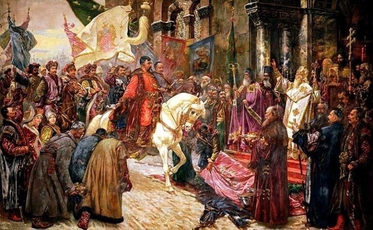  въезд Богдана Хмельницкого в Киев. Картина Николая Ивасюка, конец XIX века