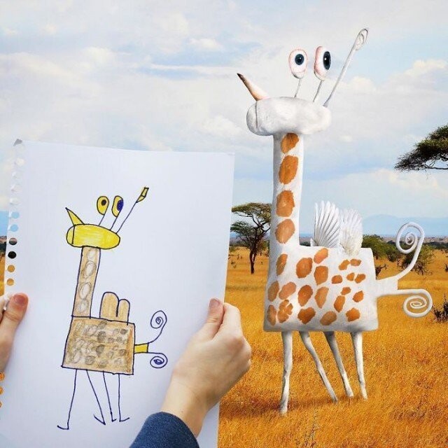 Художник воплощает в жизнь детские рисунки