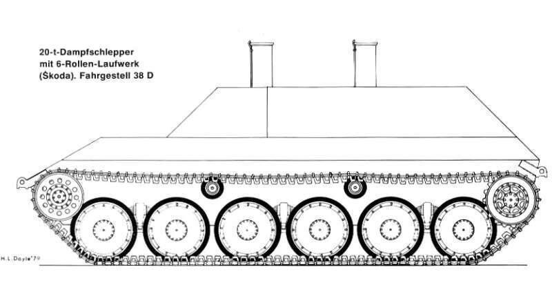 На паровом приводе.  Немецкий опытный тягач с паровым двигателем SK-13